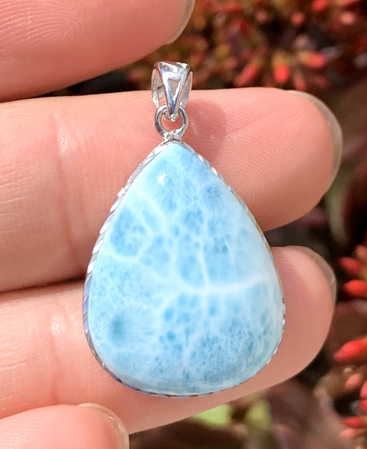 AAAA Natural Authentic Dominican Larimar Pendant,Gems Jewelry,Gems Pendant,Crystal Pendant,ET583