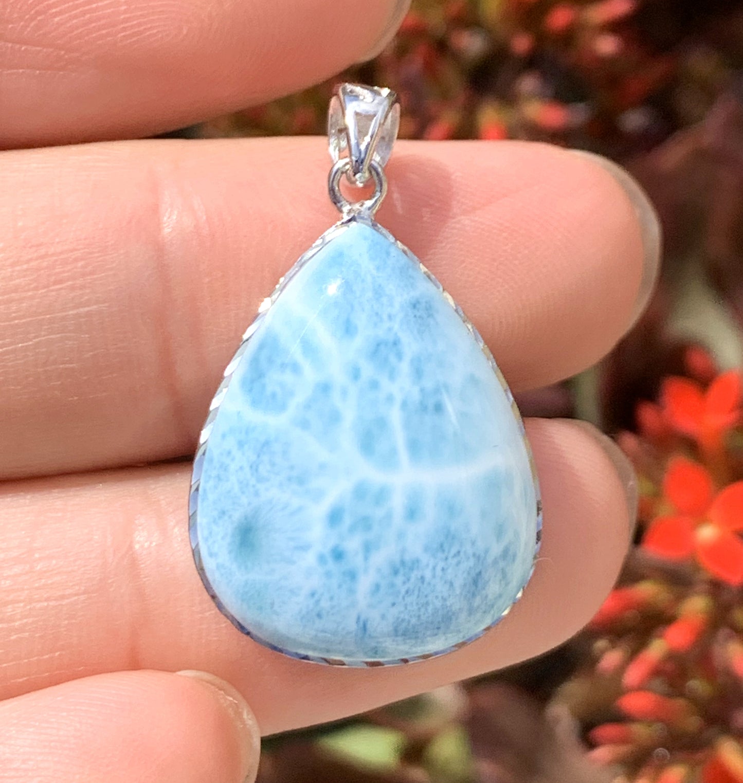 AAAA Natural Authentic Dominican Larimar Pendant,Gems Jewelry,Gems Pendant,Crystal Pendant,ET583