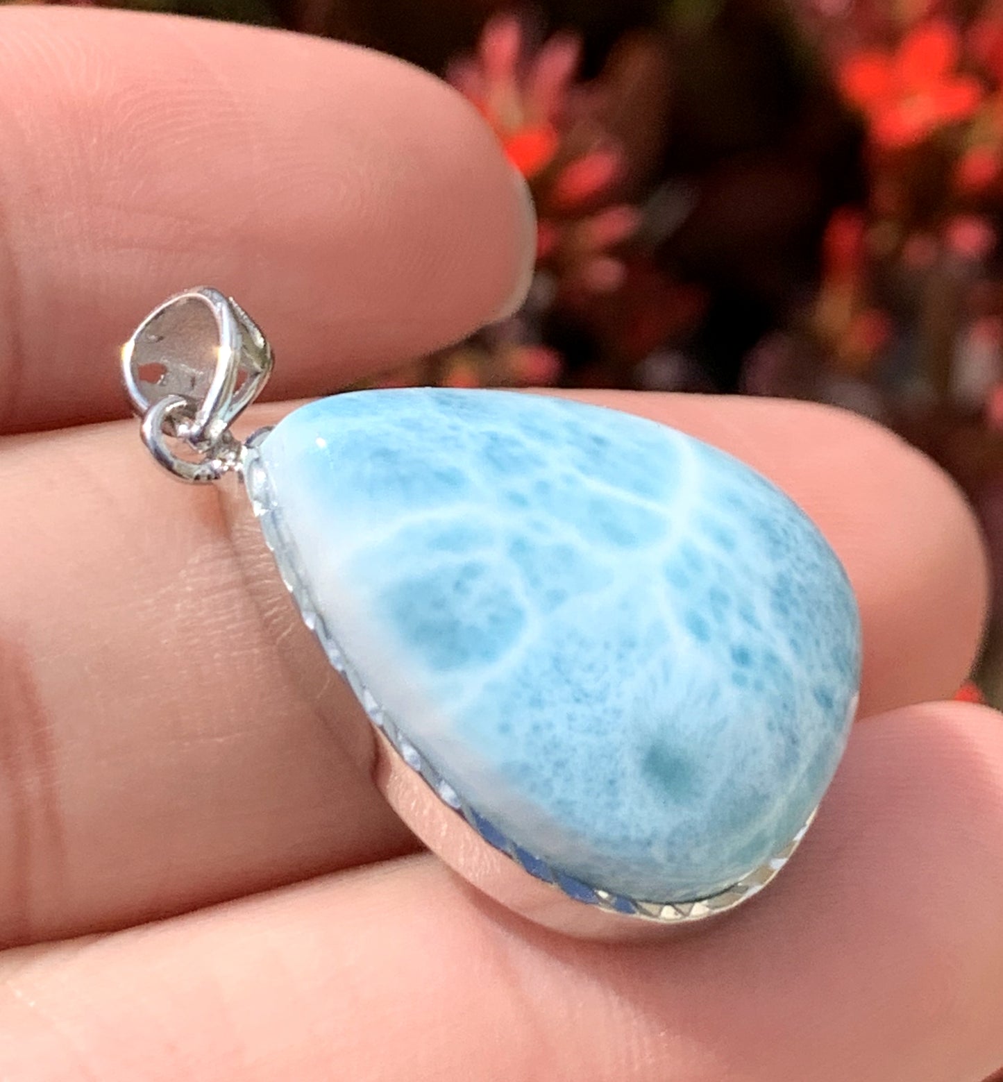 AAAA Natural Authentic Dominican Larimar Pendant,Gems Jewelry,Gems Pendant,Crystal Pendant,ET583