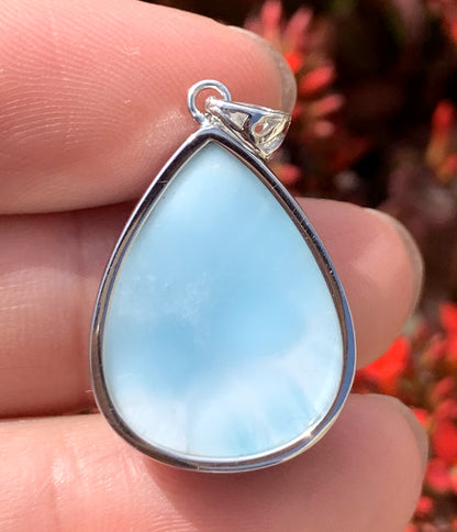 AAAA Natural Authentic Dominican Larimar Pendant,Gems Jewelry,Gems Pendant,Crystal Pendant,ET583