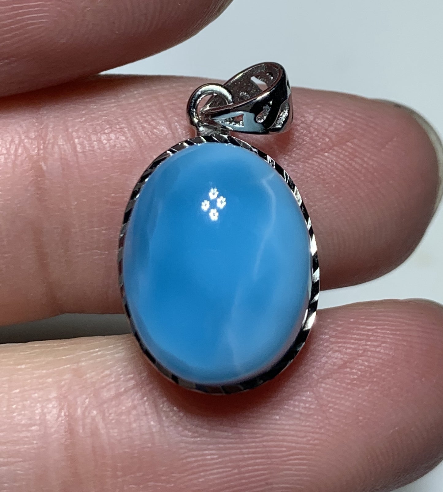 AAA+ Natural Authentic Dominican Larimar Pendant,Gems Jewelry,Gems Pendant,Crystal Pendant,ET553