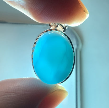 AAA+ Natural Authentic Dominican Larimar Pendant,Gems Jewelry,Gems Pendant,Crystal Pendant,ET553