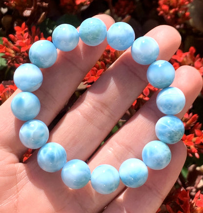 AAA Natural Authentic Dominican Larimar Bracelet,Larimar,Crystal Bracelet,Gems Bracelet ET626(01)