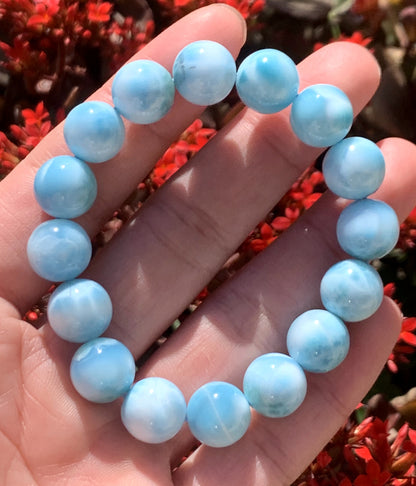 AAA Natural Authentic Dominican Larimar Bracelet,Larimar,Crystal Bracelet,Gems Bracelet ET626(01)