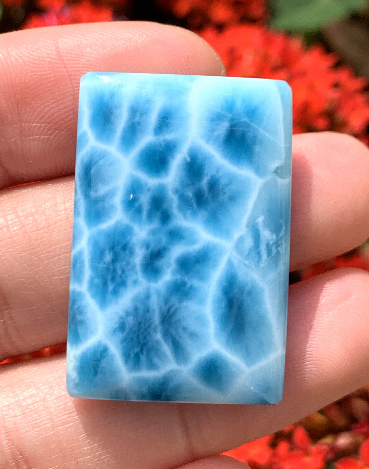 Natural Authentic Dominican Larimar Pendant,Larimar Stone,Larimar Jewelry,Square Larimar Pendant,Larimar Necklace,Pendant Necklace,ET090