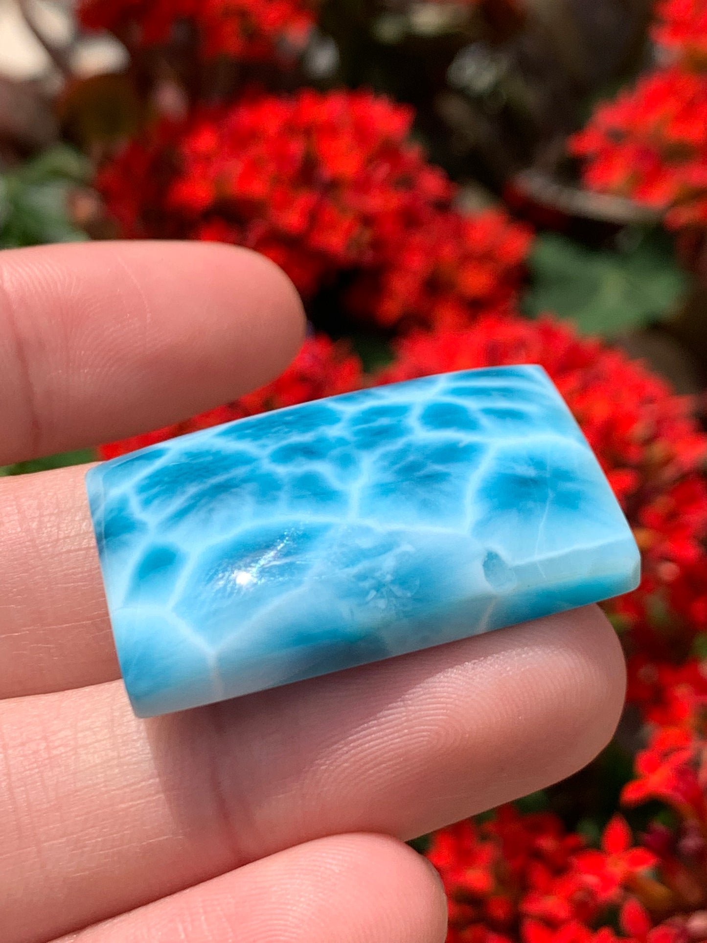 Natural Authentic Dominican Larimar Pendant,Larimar Stone,Larimar Jewelry,Square Larimar Pendant,Larimar Necklace,Pendant Necklace,ET090