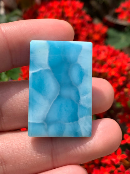 Natural Authentic Dominican Larimar Pendant,Larimar Stone,Larimar Jewelry,Square Larimar Pendant,Larimar Necklace,Pendant Necklace,ET090