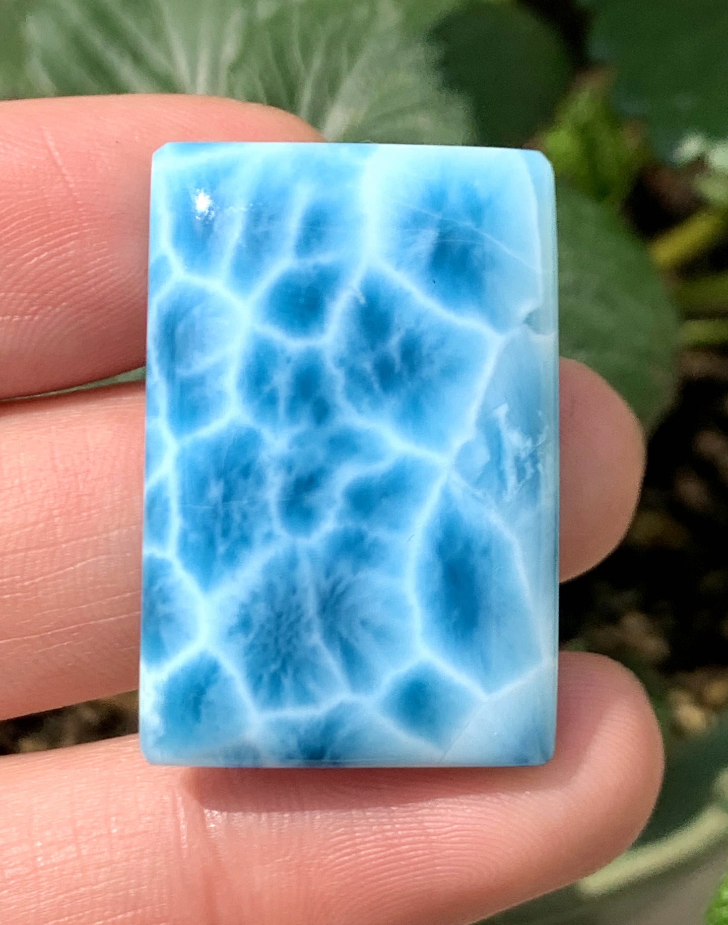 Natural Authentic Dominican Larimar Pendant,Larimar Stone,Larimar Jewelry,Square Larimar Pendant,Larimar Necklace,Pendant Necklace,ET090