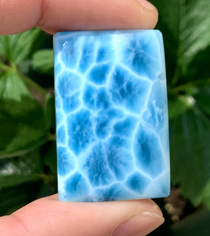 Natural Authentic Dominican Larimar Pendant,Larimar Stone,Larimar Jewelry,Square Larimar Pendant,Larimar Necklace,Pendant Necklace,ET090