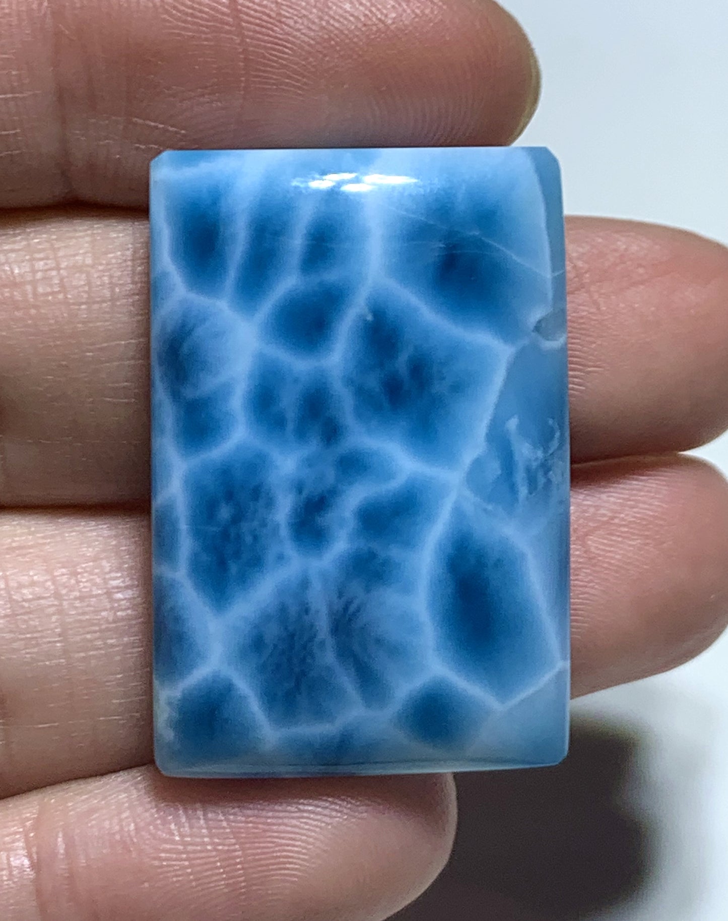 Natural Authentic Dominican Larimar Pendant,Larimar Stone,Larimar Jewelry,Square Larimar Pendant,Larimar Necklace,Pendant Necklace,ET090