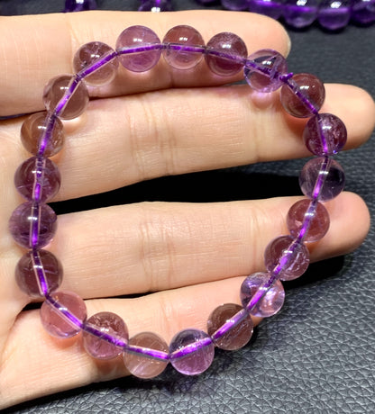 AAAA Natural Authentic Brazil Amethyst Bracelet, Crystal Bracelet,Gem Bracelet, Handmade Jewelry Bracelet ET1074