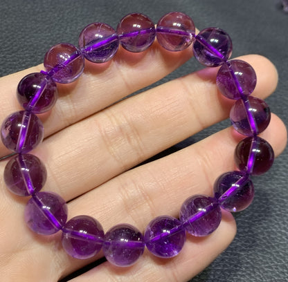 AAAA Natural Authentic Brazil Amethyst Bracelet, Crystal Bracelet,Gem Bracelet, Handmade Jewelry Bracelet ET1074