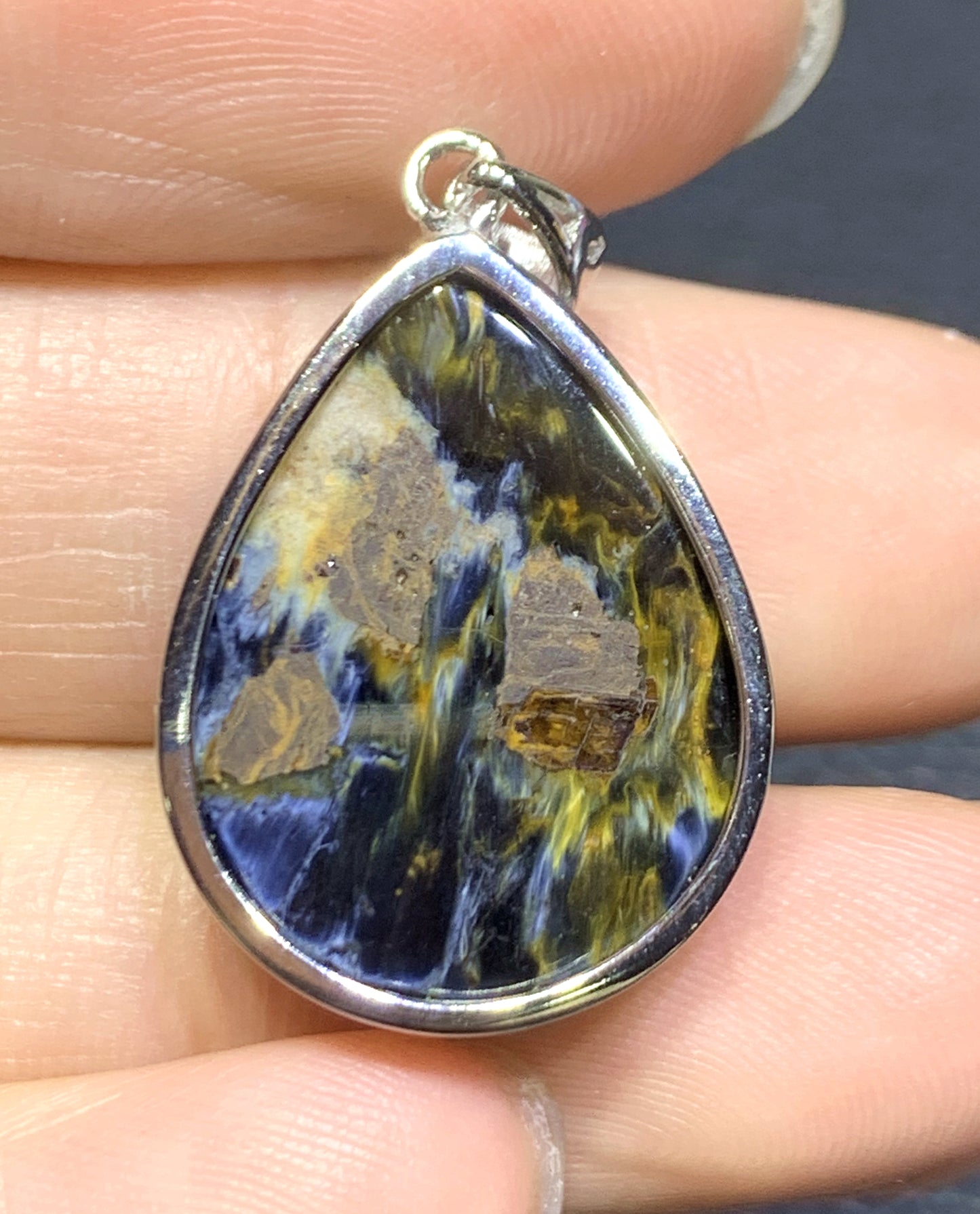 AAAA+ Natural Namibian Pietersite 925 Silver Pendant,Colored Full Fire Pietersite Pendant,Pietersite Gemstone ET1062