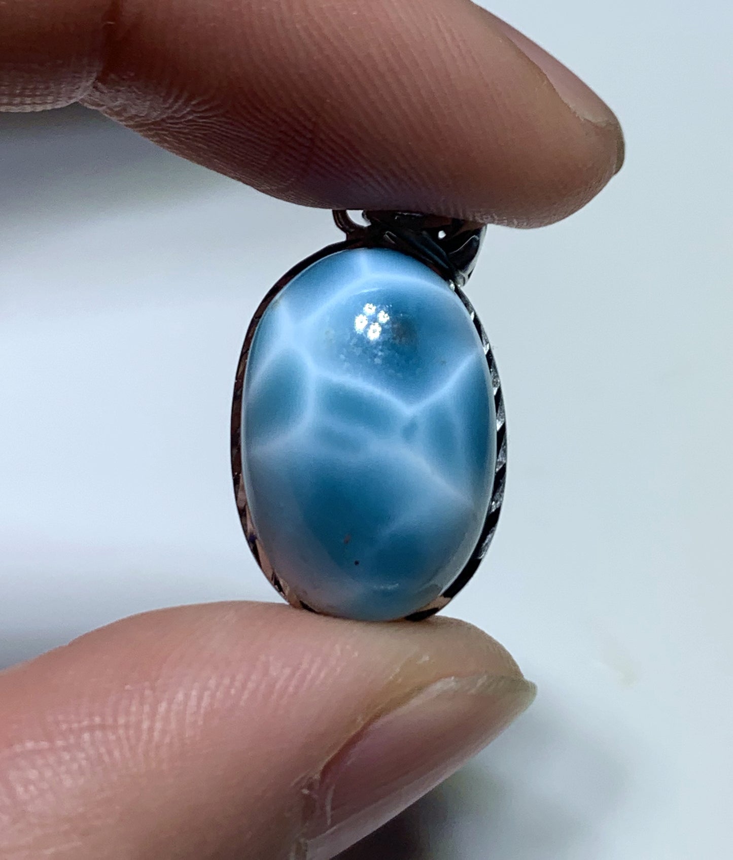 AAAA Natural Authentic Dominican Larimar Pendant,Gems Jewelry,Gems Pendant,Crystal Pendant,ET1101