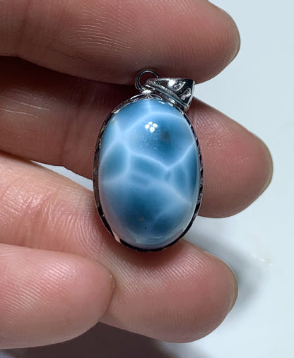 AAAA Natural Authentic Dominican Larimar Pendant,Gems Jewelry,Gems Pendant,Crystal Pendant,ET1101