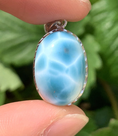 AAAA Natural Authentic Dominican Larimar Pendant,Gems Jewelry,Gems Pendant,Crystal Pendant,ET1101