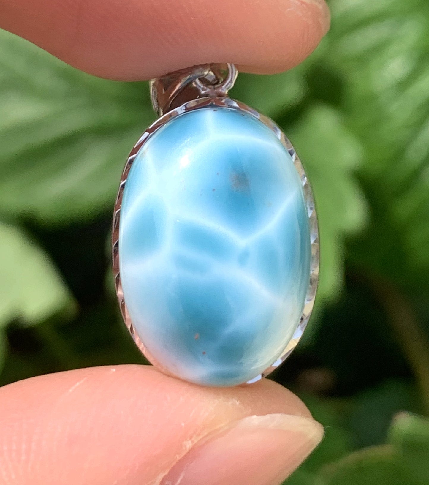 AAAA Natural Authentic Dominican Larimar Pendant,Gems Jewelry,Gems Pendant,Crystal Pendant,ET1101