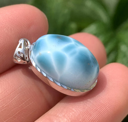 AAAA Natural Authentic Dominican Larimar Pendant,Gems Jewelry,Gems Pendant,Crystal Pendant,ET1101