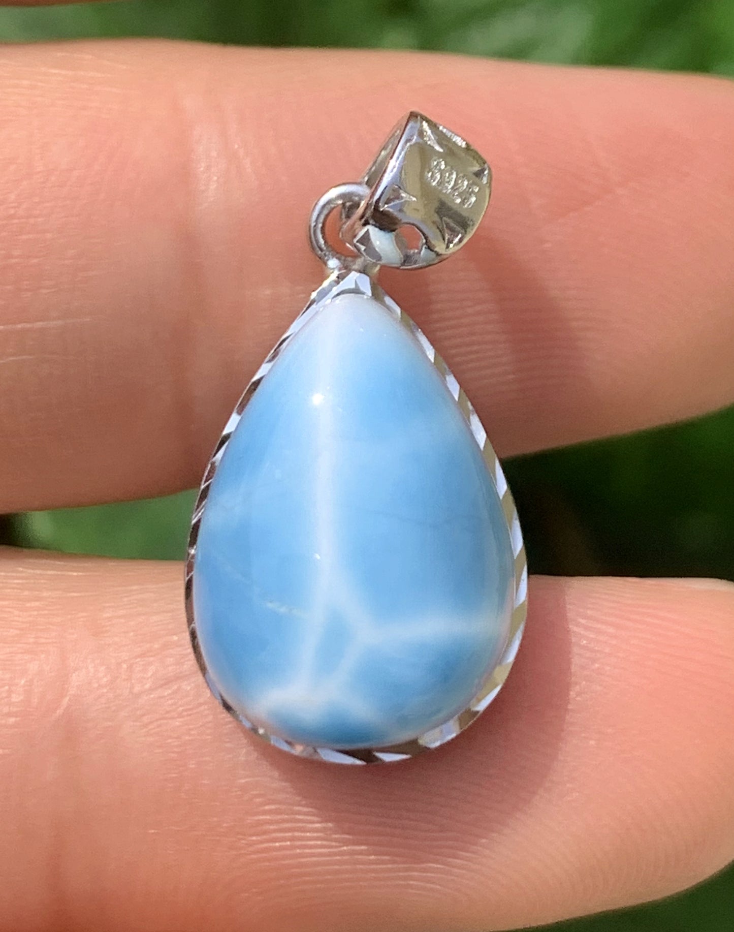 AAAA Natural Authentic Dominican Larimar Pendant,Larimar Necklace,Crystal Pendant,Gems Pendant ET1106