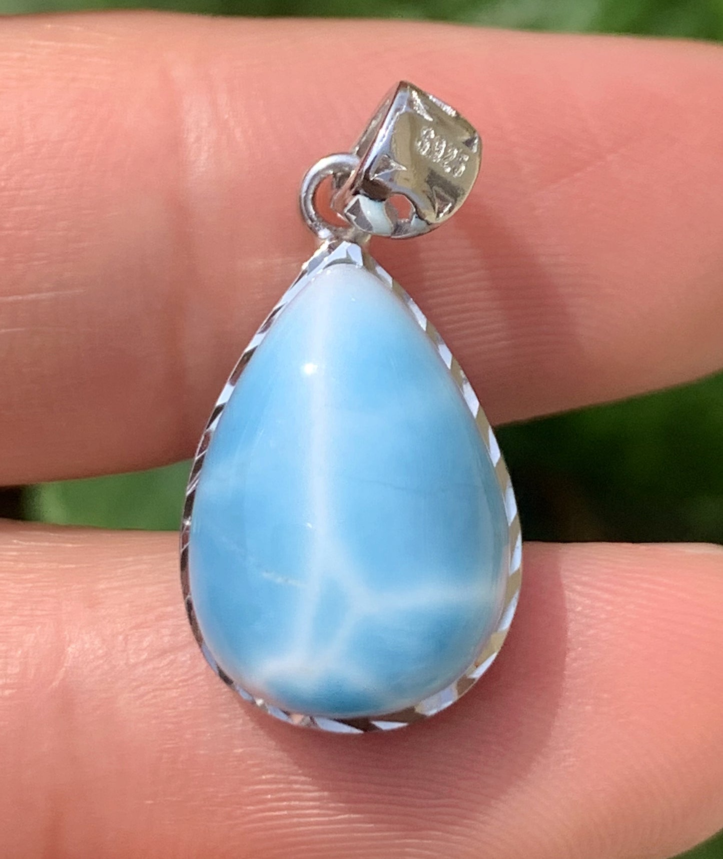 AAAA Natural Authentic Dominican Larimar Pendant,Larimar Necklace,Crystal Pendant,Gems Pendant ET1106