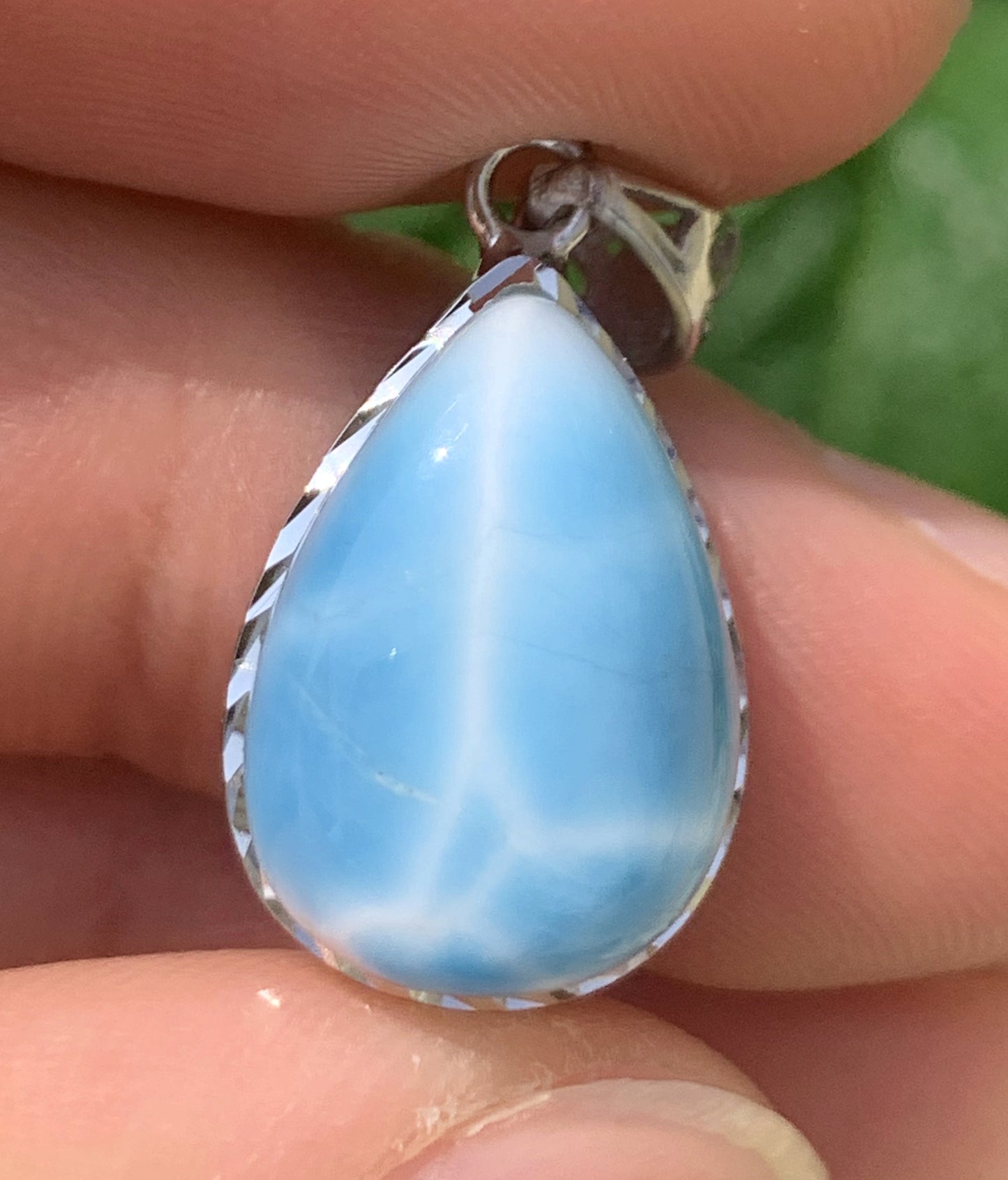 AAAA Natural Authentic Dominican Larimar Pendant,Larimar Necklace,Crystal Pendant,Gems Pendant ET1106