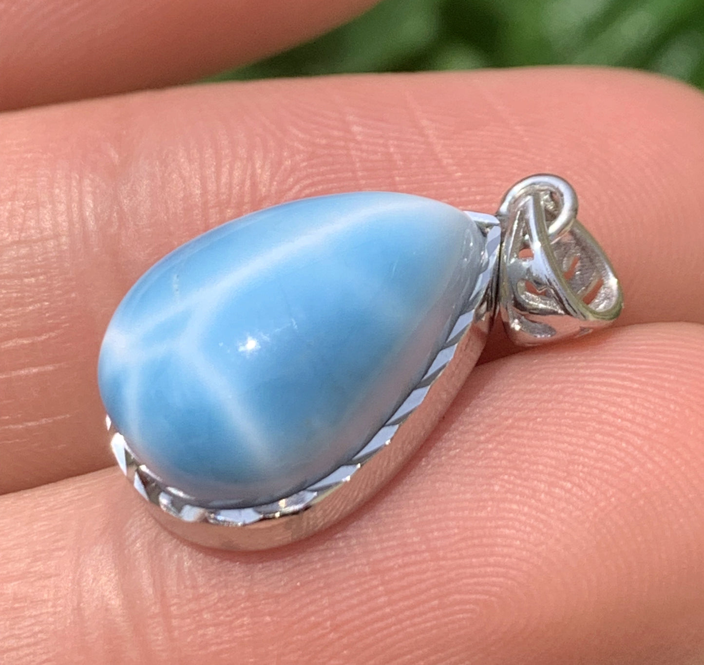 AAAA Natural Authentic Dominican Larimar Pendant,Larimar Necklace,Crystal Pendant,Gems Pendant ET1106