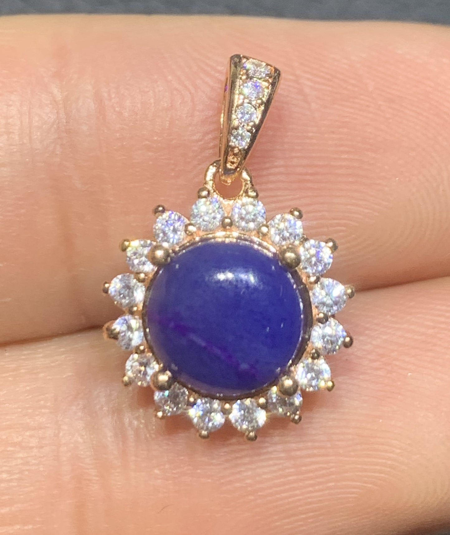 AAAAA Natural Authentic Sugilite Pendant,Oval Sugilite Pendant, Silver Pendant,Birthday Gift ET1110