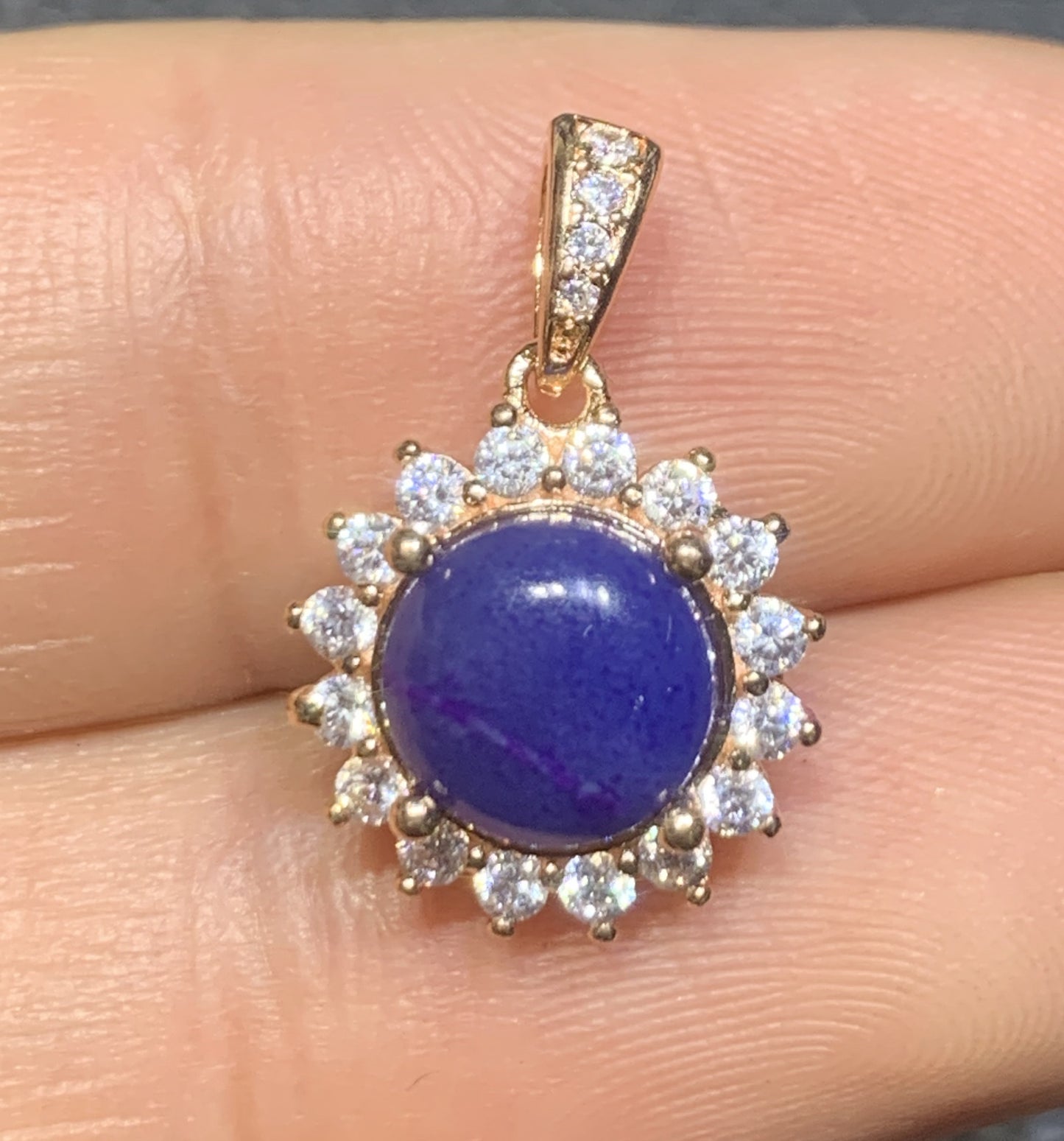 AAAAA Natural Authentic Sugilite Pendant,Oval Sugilite Pendant, Silver Pendant,Birthday Gift ET1110