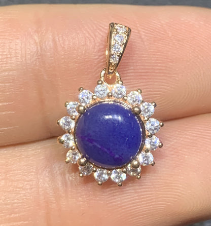 AAAAA Natural Authentic Sugilite Pendant,Oval Sugilite Pendant, Silver Pendant,Birthday Gift ET1110