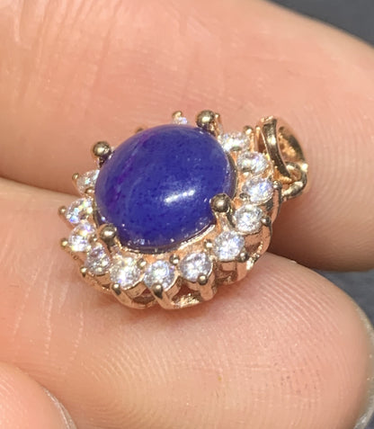 AAAAA Natural Authentic Sugilite Pendant,Oval Sugilite Pendant, Silver Pendant,Birthday Gift ET1110