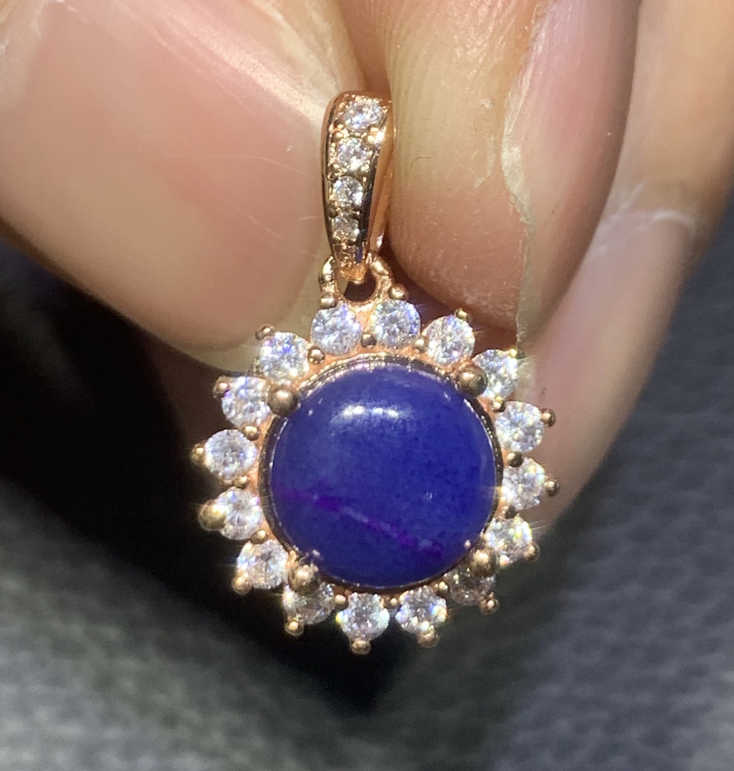 AAAAA Natural Authentic Sugilite Pendant,Oval Sugilite Pendant, Silver Pendant,Birthday Gift ET1110