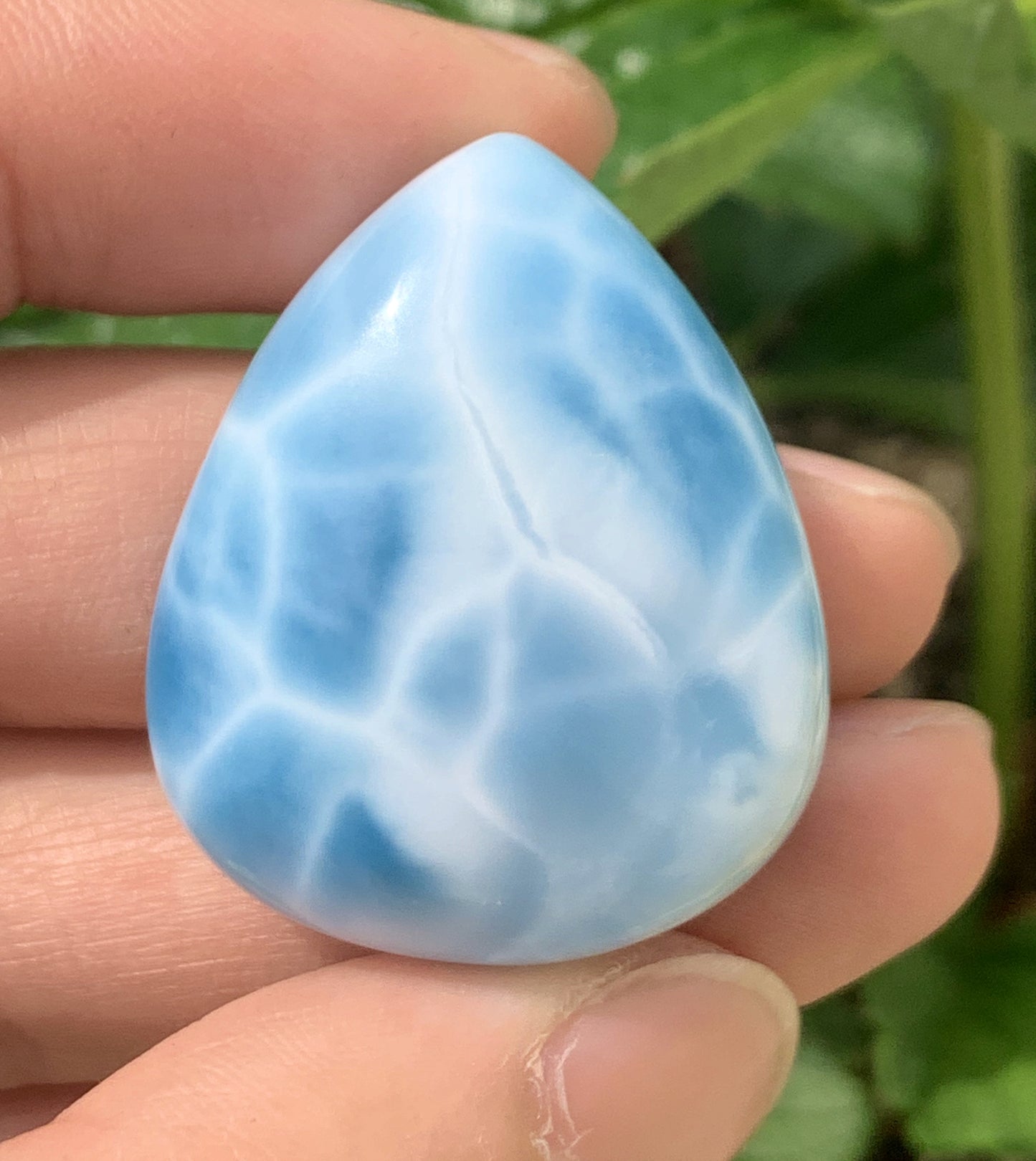 Larimar,AAA+ Natural Authentic Dominican Larimar Pendant,Larimar Stone,Crystal Jewelry,Larimar Jewelry ET106