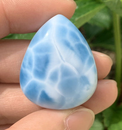 Larimar,AAA+ Natural Authentic Dominican Larimar Pendant,Larimar Stone,Crystal Jewelry,Larimar Jewelry ET106