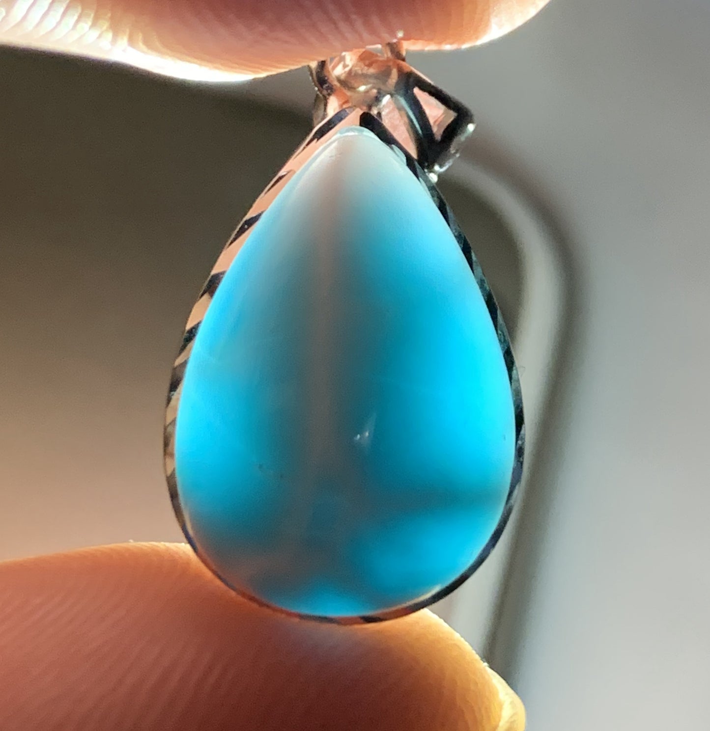 AAAA Natural Authentic Dominican Larimar Pendant,Larimar Necklace,Crystal Pendant,Gems Pendant ET1106