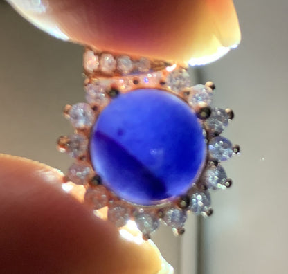 AAAAA Natural Authentic Sugilite Pendant,Oval Sugilite Pendant, Silver Pendant,Birthday Gift ET1110