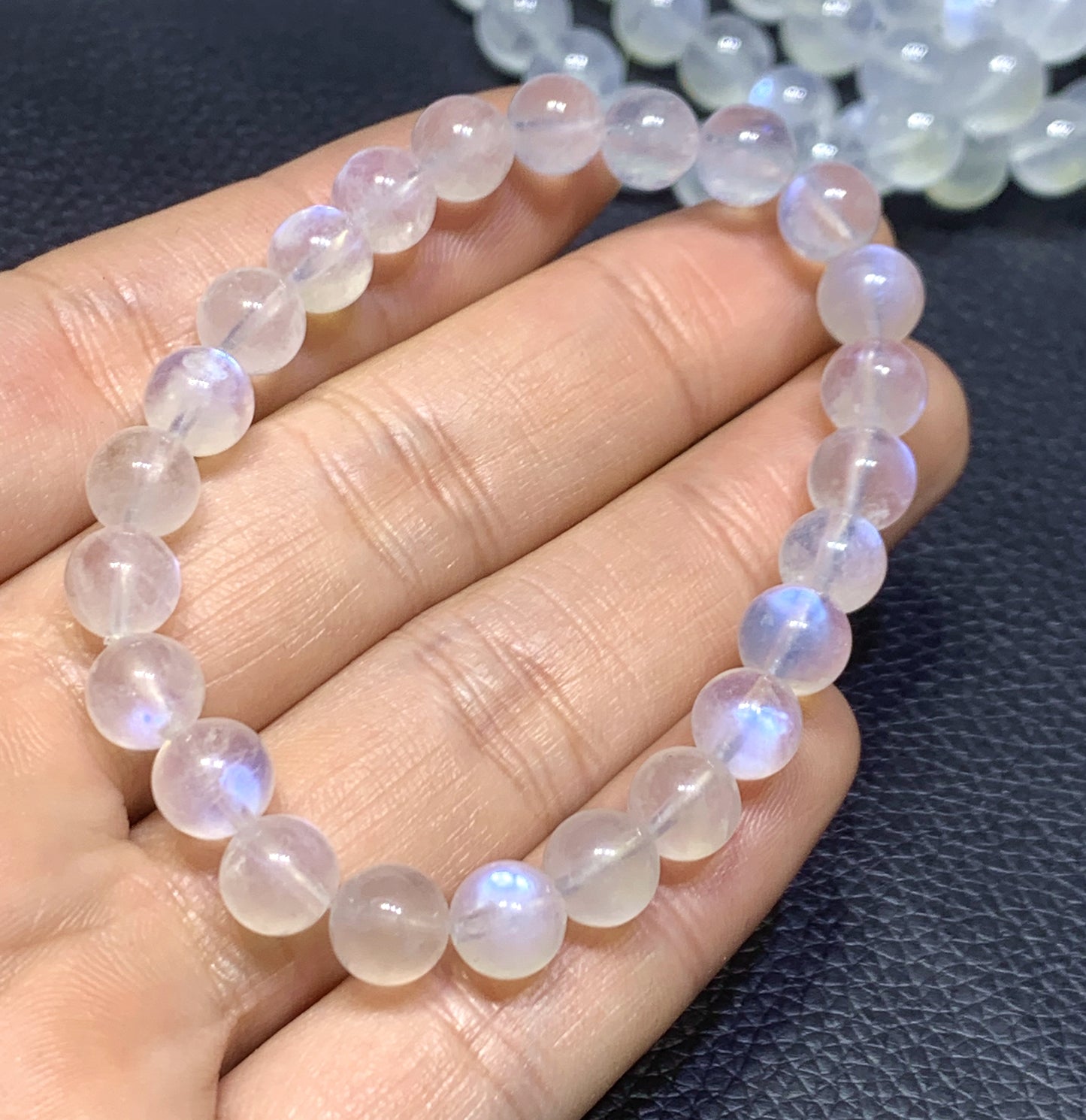 AAA+ Natural Authentic Moonstone Bracelet,June Birthstone, Lover's Stone, 8mm Bracelet, Healing Stone Jewelry ET182