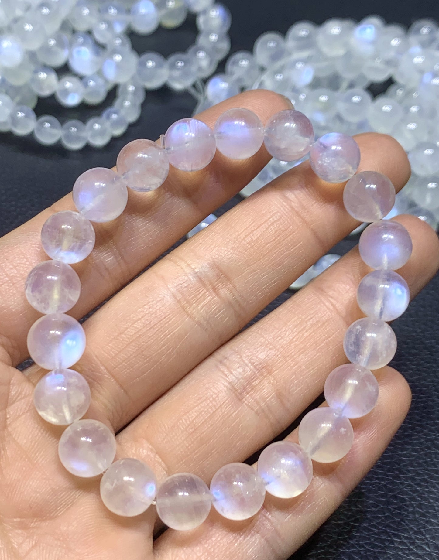 AAA+ Natural Authentic Moonstone Bracelet,June Birthstone, Lover's Stone, 8mm Bracelet, Healing Stone Jewelry ET182