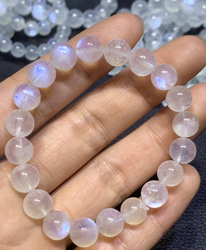 AAA+ Natural Authentic Moonstone Bracelet,June Birthstone, Lover's Stone, 8mm Bracelet, Healing Stone Jewelry ET182