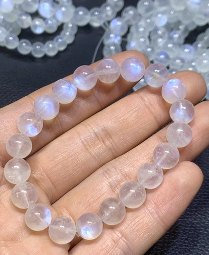 AAA+ Natural Authentic Moonstone Bracelet,June Birthstone, Lover's Stone, 8mm Bracelet, Healing Stone Jewelry ET182