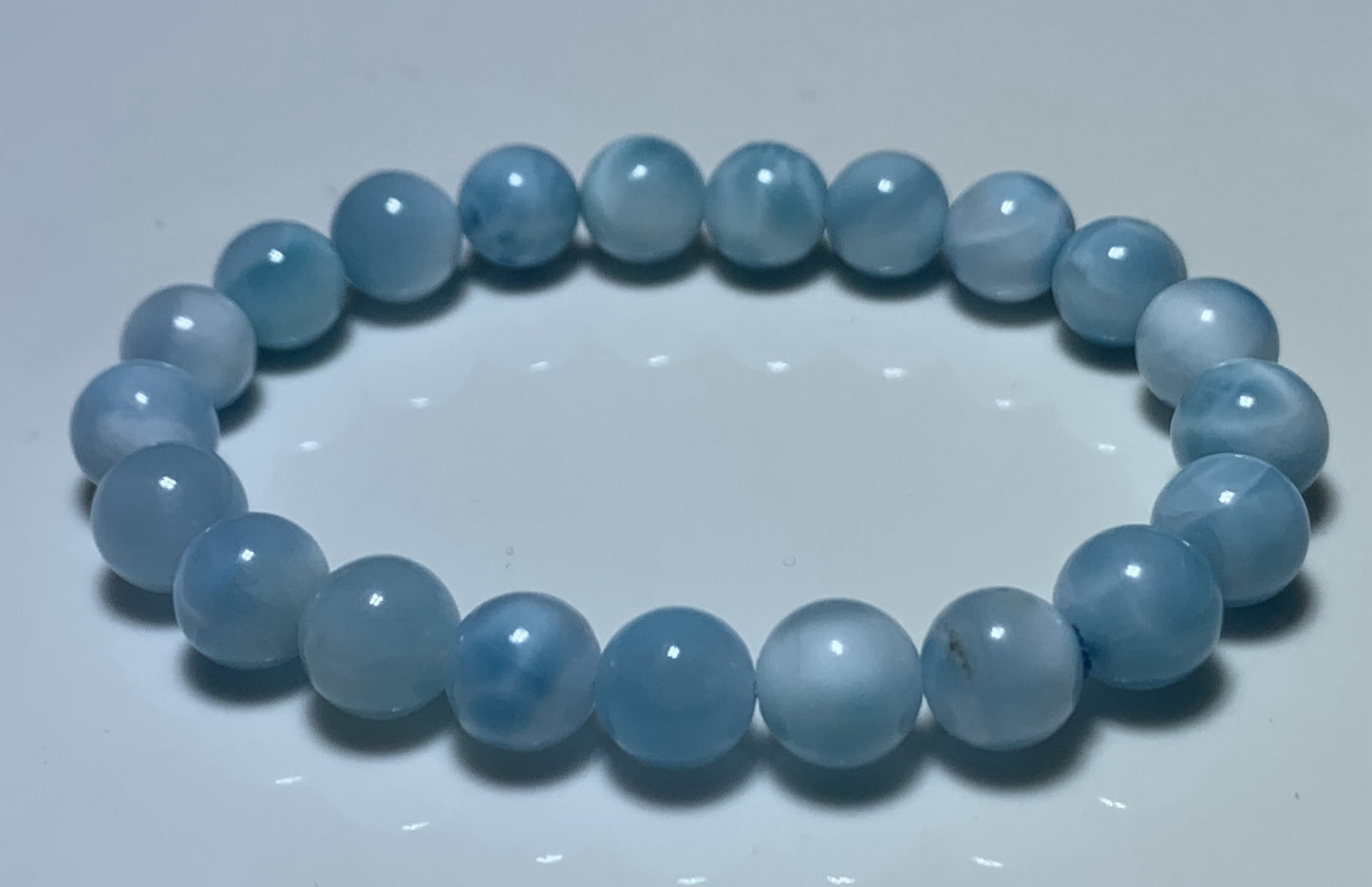 AAAA Natural Authentic Dominican Larimar Bracelet,Gems Jewelry,Gems Bracelet,9.4mm Bracelet,Crystal Bracelet ET1077