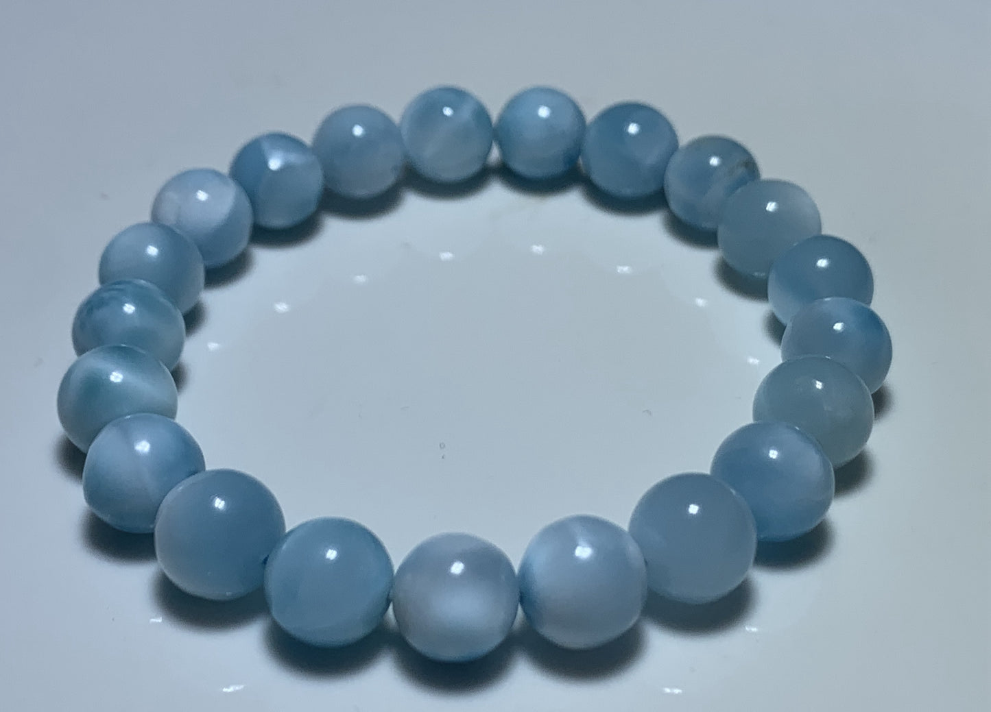 AAAA Natural Authentic Dominican Larimar Bracelet,Gems Jewelry,Gems Bracelet,9.4mm Bracelet,Crystal Bracelet ET1077