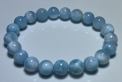 AAAA Natural Authentic Dominican Larimar Bracelet,Gems Jewelry,Gems Bracelet,9.4mm Bracelet,Crystal Bracelet ET1077