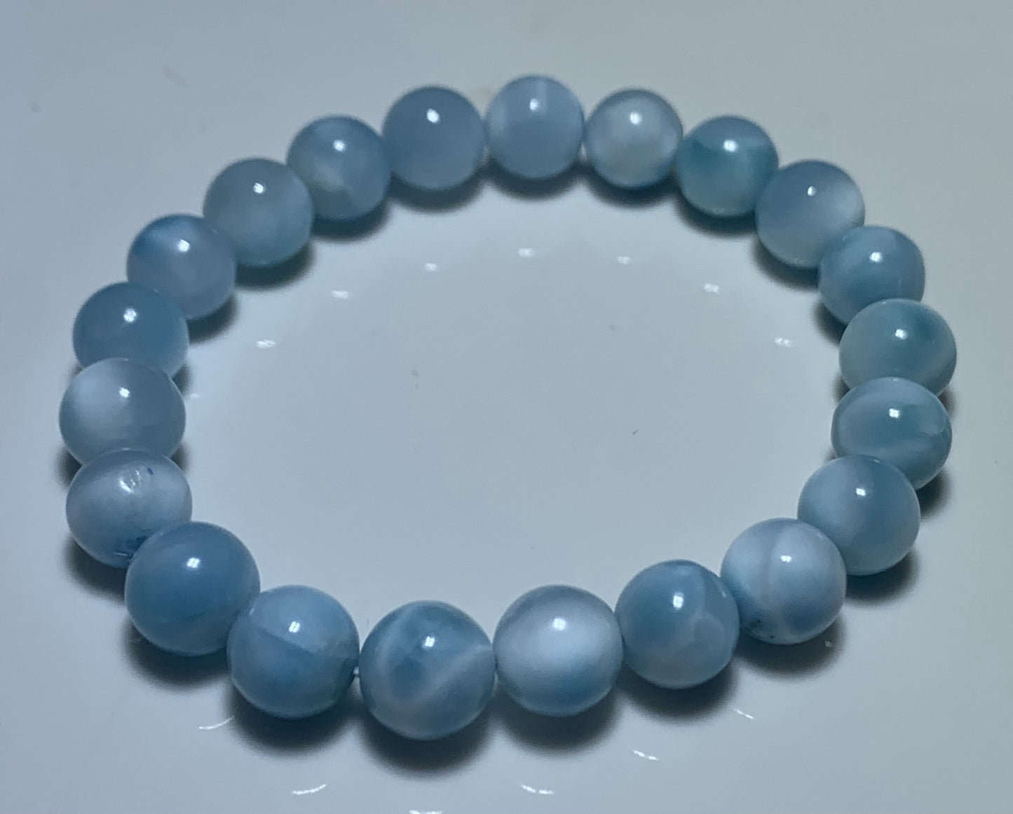 AAAA Natural Authentic Dominican Larimar Bracelet,Gems Jewelry,Gems Bracelet,9.4mm Bracelet,Crystal Bracelet ET1077