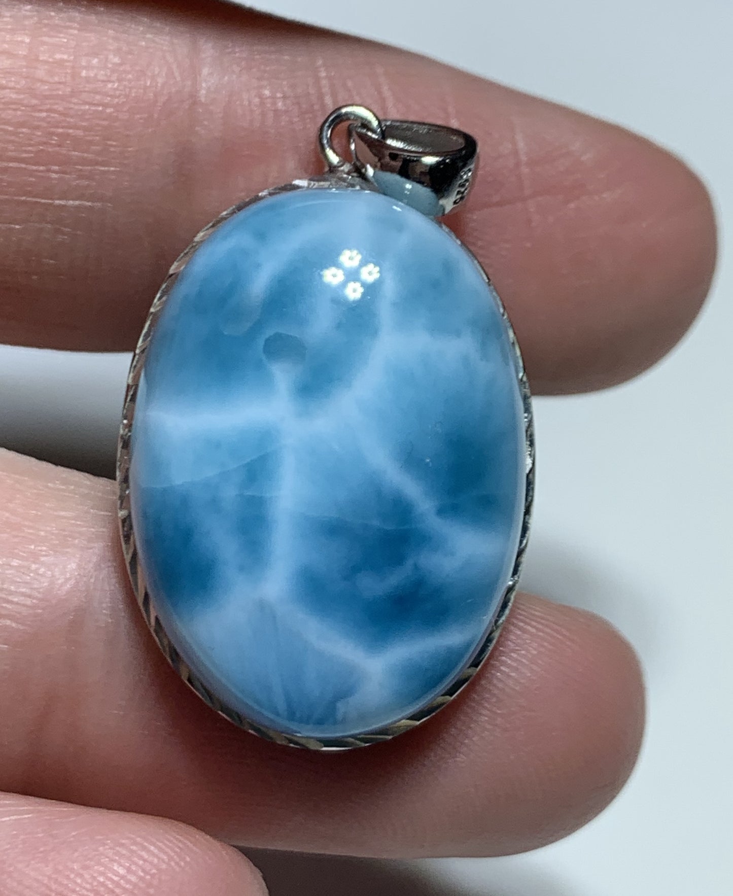 AAAA Natural Authentic Dominican Larimar Pendants, Larimar Stone,Gift For Her,Healing Stone Jewelry,Larimar Jewelry,ET006