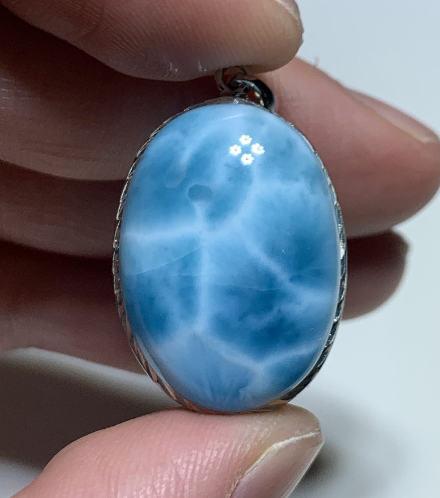 AAAA Natural Authentic Dominican Larimar Pendants, Larimar Stone,Gift For Her,Healing Stone Jewelry,Larimar Jewelry,ET006