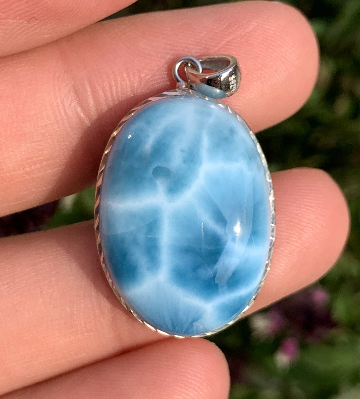 AAAA Natural Authentic Dominican Larimar Pendants, Larimar Stone,Gift For Her,Healing Stone Jewelry,Larimar Jewelry,ET006