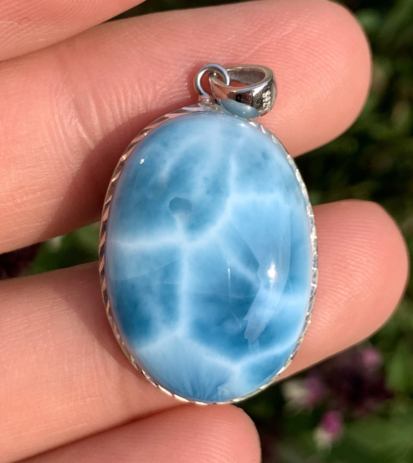 AAAA Natural Authentic Dominican Larimar Pendants, Larimar Stone,Gift For Her,Healing Stone Jewelry,Larimar Jewelry,ET006