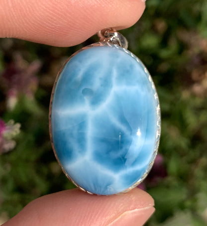 AAAA Natural Authentic Dominican Larimar Pendants, Larimar Stone,Gift For Her,Healing Stone Jewelry,Larimar Jewelry,ET006