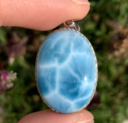 AAAA Natural Authentic Dominican Larimar Pendants, Larimar Stone,Gift For Her,Healing Stone Jewelry,Larimar Jewelry,ET006