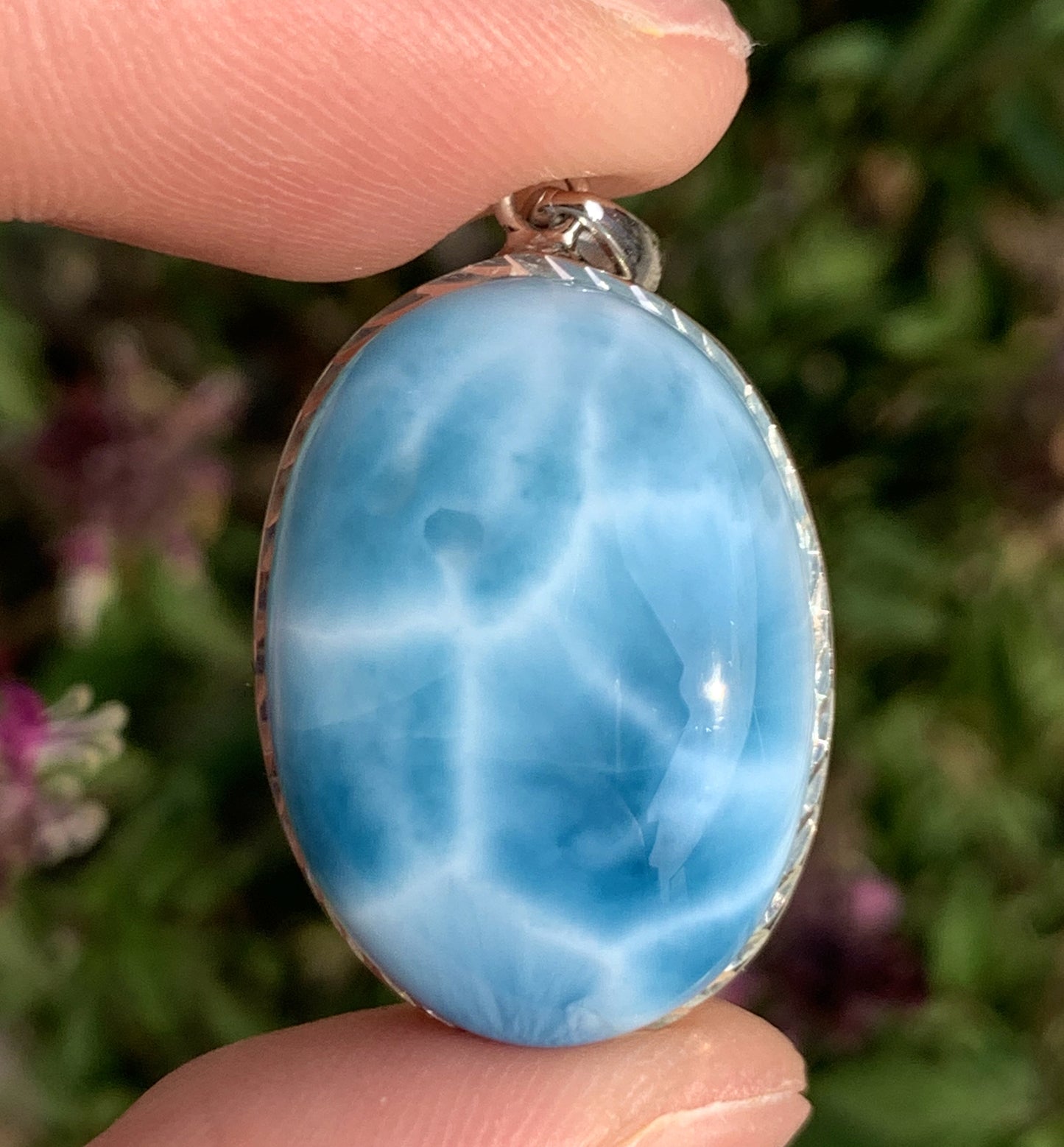 AAAA Natural Authentic Dominican Larimar Pendants, Larimar Stone,Gift For Her,Healing Stone Jewelry,Larimar Jewelry,ET006